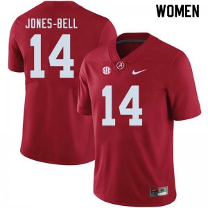 NCAA Women's Alabama Crimson Tide #14 Thaiu Jones-Bell Stitched College 2020 Nike Authentic Crimson Football Jersey NR17M12AH
